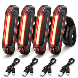 Mudder 4 Pcs Bike Light USB Rechargeable Bike Tail Light Bicycle Headlight Tail Light Set Ultra Bright Bicycle LED Safety Light Waterproof Cycling Taillight 7 Modes for Road Mountain Night Riding