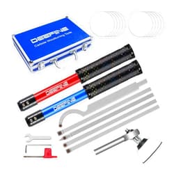 DEEFIINE Carbide Tipped Wood Lathe Turning Tools Set with Bowl sander, Lathe Rougher And Finisher Swan Neck Hollowing Tools and Interchangeable Foam Handle with 5pcs Carbide Inserts for woodturning