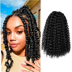 SERENDIPA 12 Inch Water Wave Crochet Hair, 6 Packs Synthetic Hair for Passion Twist, Butterfly Locs & Kai Twist, Bohemian Pre-stretched Braids (1B Natural Black)