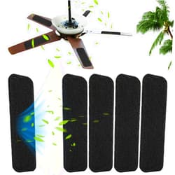 Xxiong Ceiling Fan Blade Filters, Activated Coconut Shell Carbon Filters, Fan Blade Air Purifier Pads,for Common Household Contaminants, Sticks on Ceiling Fan Blade Top, Invisible & Aesthetic（5-Count）
