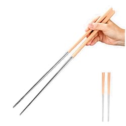 JMMBY Advanced Stainless Steel Extra Long Cooking Chopsticks,Chopsticks for Hotpot,15.7 Inch,Heat insulation and anti scalding, reusable chopsticks,kitchen chopsticks (2 Pairs)