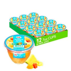 Dole Fruit Bowls Tropical Fruit in 100% Juice Snacks, 7oz 12 Total Cups, Gluten & Dairy Free, Bulk Lunch Snacks for Kids & Adults