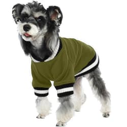 FUAMEY Dog Pullover Sweatshirt，Dog Winter Sweaters Warm Dog Clothes Dog Vest Thick Puppy Pullover Soft Pet Fleece Sweater Cute Doggie Boy Girl Outfit for Small Medium Dogs Green S