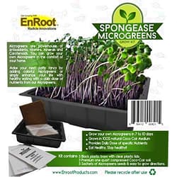 SPONGEASE Microgreens Grow Kit - 3 Trays, 3 Seed Packs and 3 Quarts Coco Coir Soil