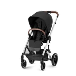 Cybex Balios S Lux Toddler and Baby Stroller with Reversible Seat, Unique One-Pull Harness, and Multiple Recline - Travel System Ready, with One Hand Fold, Silver Frame/Moon Black Seat