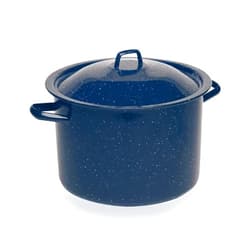 IMUSA USA C20666-1062810W Speckled Enamel Stock Pot with Lid, 4 Quart, Blue