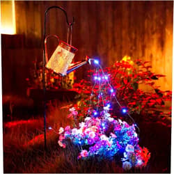 JYXindzkj Morestar Solar Watering Can Garden Fairy Lights Outdoor Decor(Blue Lights),Decorative Solar Lights Waterproof Hanging Solar Lantern Hummingbird Gift for Mom Grandmom Birthday for Patio Yard Lawn Decor