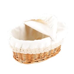YAHUAN Round Bread Basket Serving Woven Bread Baskets Wicker Basket Sourdough Proofing Basket with Removable Liner and Cover (Wicker)