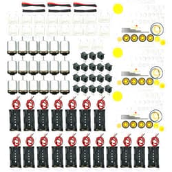 EUDAX 18 Set DC Motors Kit,Mini Electric 1.5-3V 24000RPM Hobby Motor with 252Pcs Plastic Gears,2 x AA Battery Holder ,Wires for STEM DIY Toy
