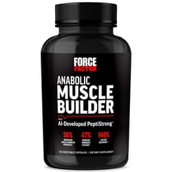 FORCE FACTOR Anabolic Muscle Builder, Muscle Building Support Supplements for Men, Supports Muscle, Strength, and Recovery, Reduces Fatigue, with AI-Developed PeptiStrong, 150 Capsules