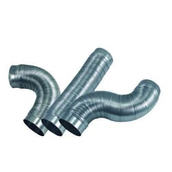 Deflecto Semi Rigid Aluminum Duct with Attached Connectors, Silver, 4