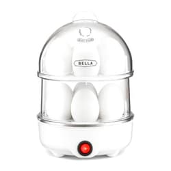 BELLA Rapid Electric Egg Cooker and Omelet Maker with Auto Shut Off, for Easy to Peel, Poached Eggs, Scrambled Eggs, Soft, Medium and Hard-Boiled Eggs, 14 Egg Capacity Tray, Double Tier, White