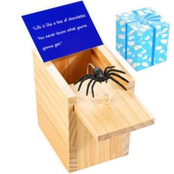 AMAWOOD Spider Prank Box for Adults and Kids, Funny Wooden Box Spider Prank Toy, Hilarious Halloween, Christmas, or Birthday Surprise Gift and Gag Gift Practical Joke Toy