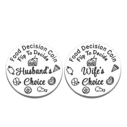 Lucullan Lepole Funny Valentines Day Gifts for Her Him Destiny Flip Coin Gift for Men Women Birthday Gifts for Husband Wife to Be Food Decision Coin Anniversary Wedding Gifts for Couples Unique House Warming Gifts