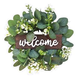 Wenrou Front Door Wreath Welcome Garland Artificial Eucalyptus Garland Home Entrance Door Garland Living Room Wall Window Home Door Decor