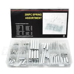 BDS-HOME 200Pcs Spring Assortment Kit, 20 Different Size Zinc Plated Extension and Compression Springs for Shops and Home Repairs Replacement Kit (Compression & Extension Spring, 20size)