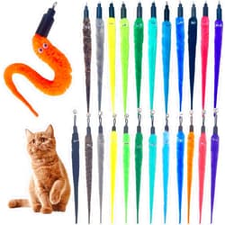TIENAILING Cat Worm Toy Refills Cat Wand Replacement Worms, 24 PCS Cat Worms Refill, Interactive Cat Wand Attachments Worms for Cat Toys