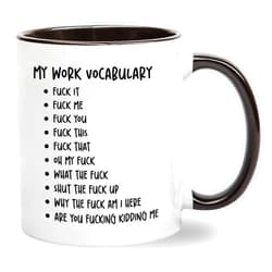 Gelid My Work Vocabulary Coffee Mug - Funny Coworker Birthday Gift Idea for Him or Her – Present for Boss Employer Bestfriend - Sarcastic Gag Going Away Farewell for Men Women - 11 oz Cup Novelty Drinkware