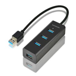 AXAGON ECO AXAGON HUE-S2B USB-A-Hub, 4X USB 3.0, 1x Micro-USB für Stromversorgung - 300 mm Kabel