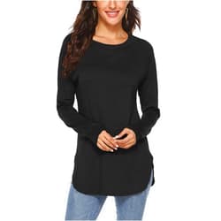 Newchoice Women's Casual Batwing Long Sleeve T Shirt Round Neck Basic Loose Tunic Tops