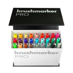 Karin Brushmarker Pro 27pc Mega Box Plus brush tip markers Set, Blendable, Water-Based, Professional Grade Brush Markers for Adults and Artists, 26 Colors and 1 Blender in Exclusive Storage Case