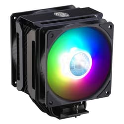 Cooler Master MasterAir MA612 Stealth ARGB CPU Air Cooler, Nickel Plated Base, Aluminum Black Fins, Push-Pull SickleFlow Fan, 6 Heat Pipes, AMD Ryzen AM4, Intel LGA1700*/1200/115X (MAP-T6PS-218PA-R1)