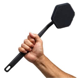 Tooletries - Silicone Back Scrubber - Exfoliating Shower Brush, Back Washer for Men, Durable Back Brush with Long Handle - Long Lasting Bath & Shower Accessories - Charcoal