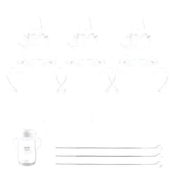 XUNICUTE Sippy Cup Soft Conversion Kit for Philips Avent Natural Baby Bottle, Toddler Transition Kit with Silicone Sippy Spout Nipple, Weighted Straw, Bottle Handle, Cleaning Brush, 3-Pack