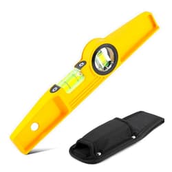 QualiapeX 10 Inch Aluminum Die-Cast Magnetic Torpedo Level, Magnetic Professional Scaffolding Spirit Level, Torpedo Level with Rare Earth Magnet 250MM and Holster