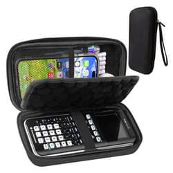 Teyomi Hard Case Compatible with Texas Instruments TI-84 Plus CE/TI-84 Plus/TI-Nspire CX II CAS/TI-Nspire CX II/TI-83 Plus/Casio fx-9750GII Graphing Calculator, Storage Box with Bubble Protection-Black