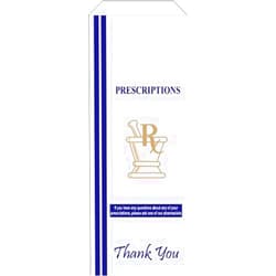BioRx Laboratories Pharmacy Prescription Bags - 3.5 x 1.5 x 10 inches - Gold and Blue Thank You Print - Qty 2000 (Rx, Paper, Medicine, Lunch, Party Favor Bags)