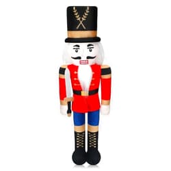 Lunmon Christmas Nutcracker Gift 12 Inch Plush Nutcracker Doll Christmas Stuffed Nutcracker Doll Soft Nutcracker Figure with Red, Black, and Blue Uniform Nutcracker Christmas Ornaments for Home Party