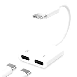 Belcompany [MFi Certified] USB C to USB C Headphone Splitter Adapter for iPhone 15,Dual USB C AUX + PD Fast Charger Dongle Splitter Adapter Compatible with iPhone 15/15Plus/15Pro/15Pro Max Support Call+Charging