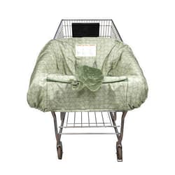 Boppy Shopping Cart Cover & High Chair Cover, Happy Green Leaf, Cart Cover for Babies with Soft 360-Degree Coverage, SlideLine Toy Tether with Crinkle Leaf Toy Included, 6mo+