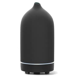 ENILYM Essential Oil Diffuser,Handcrafted Ceramic Diffuser for Home,Ultrasonic Cool Mist Air Diffuser, 9 Colors Night Light with Timer (Black)