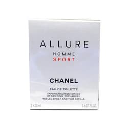CHANEL Allure Homme Sport Eau De Toilette Travel Spray (With Two Refills) - 3x20ml/0.7oz, clear, fresh Natural, 2.1 Fl Oz