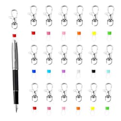 PKRFCJ 20Pcs Pen Holder for Lanyard, Mini Retractable Pen Holder with 20 Silicone Rings for Nurse Badge Lanyards, Essential Nurse Teacher Accessories for Daily Use