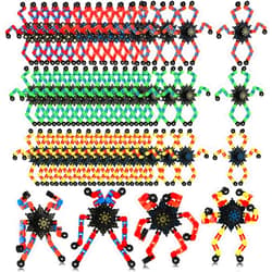 Jerify 40 Pack Funny Sensory Fidget Toy Transformable Chain Robot Finger Toy DIY Deformation Robot Mechanical Spinners Stress Relief Autistic Gifts for Adult Teen Prize Stuffer Party Favor (Classic)