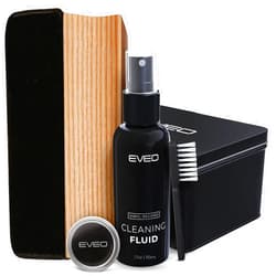EVEO Premium Vinyl Record Cleaner Kit - Complete 4-in-1 Vinyl Records Cleaning Kit for Records Albums-Includes Soft Velvet Record Brush,Cleaning Liquid,Duster &Turntable Stylus Cleaning Gel