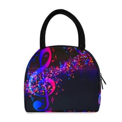 AUUXVA Lunch Bag Abstract Music Note Art Painting Insulated Lunch Box Leakproof Zippered Lunch Tote Bag Large Cooler Bag with Front Pocket for Women/Men Work School Girl Boy