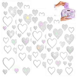 Epakh 4 Sheets Self Adhesive Heart Stickers Glitter Bling Heart Crystal Rhinestone Sticker for Valentine's Day Christmas Decal Decor Handicrafts Holiday Window Car Accessories Gift Boxes