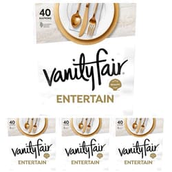 Vanity Fair Entertain Paper Napkins, 40 3-Ply Disposable Napkins, Dinner Size (Pack of 4)