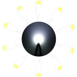 Alopee 10pcs T5 LED Bulbs Bright White 74 Bulb for 74 73 37ll 2721 2723 Car Instrument Cluster Door Light Air Conditioner Light 1SMD COB Chip DC 12V