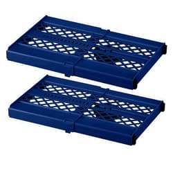 LockerMate Adjust-A-Shelf Locker Shelf, Extends to Fit Your Locker, Easy to Use, Perfect for School, Office, Gym, Blue, 2-Pack