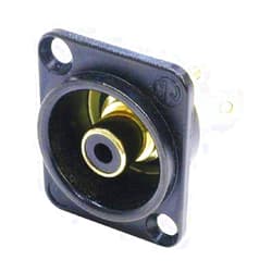 Neutrik Brand Neutrik NF2D-B-0 RCA Black Panel Mount Jack with Black Isolation Washer