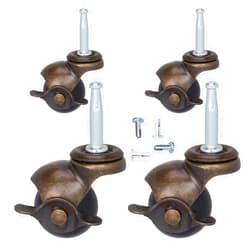 BAISASY 2 Inch Ball Caster Wheels with Brake, Furniture Wheels 5/16