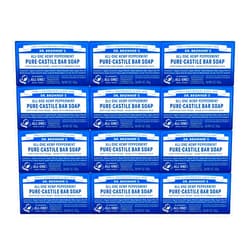 Dr. Bronner's - Pure-Castile Bar Soap (Peppermint, 5 Ounce, 12-Pack) - Made with Organic Oils, For Face, Body & Hair, Gentle & Moisturizing, Biodegradable, Vegan, Cruelty-free, Non-GMO