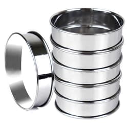 AIDOIT 6pcs English Muffin Rings, 4 Inch Double Rolled Stainless Steel Crumpet Rings Tart Rings Cookie Rings Cake Rings Pastry Baking Rings Molds for Muffin Crumpet Fry Eggs