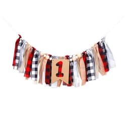 YESSWL Lumberjack Banner for 1st Birthday Handmade Woodland Highchair Banner for First Birthday Party Supplies Burlap Decorations， Theme Garland for Birthday Decoration Baby Boy, Photo Booth Props