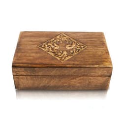 The Great Indian Bazaar Great Birthday Gift Handmade Decorative Wooden Jewelry Box Tree Of Life Carving Jewelry Organizer Keepsake Box Treasure Chest Trinket Holder Watch Box Storage Lock Box 8 x 5 Inch Housewarming Gift